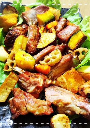 豚スペアリブと根野菜のオーブン焼き-レシピのメイン写真