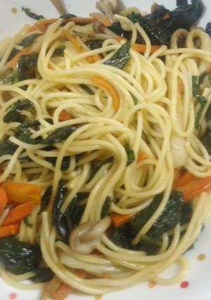 サツマイモの葉っパスタ-レシピのメイン写真
