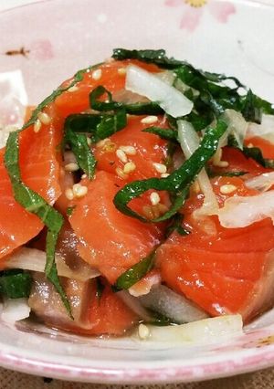 サーモンと玉ねぎのゴマ風味-レシピのメイン写真