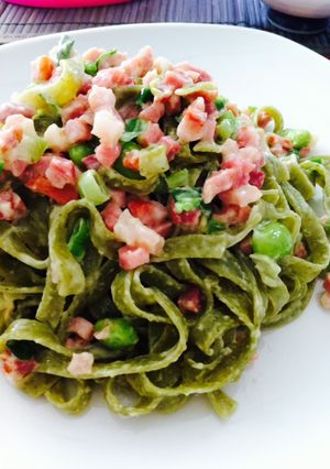 ベーコンと枝豆の簡単クリームパスタ-レシピのメイン写真