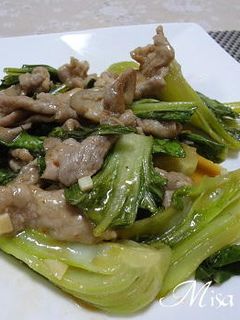 チンゲン菜と豚肉にのピリ辛炒め-レシピのメイン写真