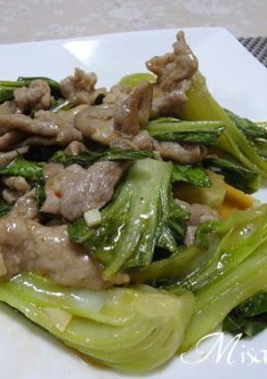 チンゲン菜と豚肉にのピリ辛炒め-レシピのメイン写真