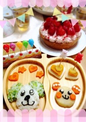 一歳の誕生日☆わんわん＆うーたんプレート-レシピのメイン写真