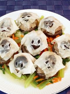 ハロウィンゴースト!レンジで椎茸入り焼売-レシピのメイン写真