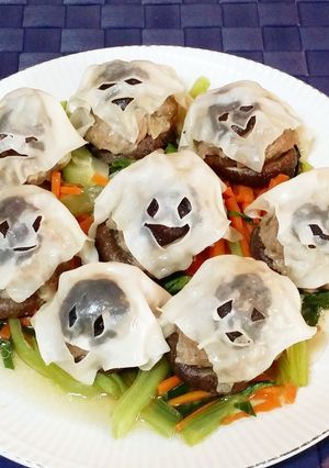 ハロウィンゴースト！レンジで椎茸入り焼売-レシピのメイン写真