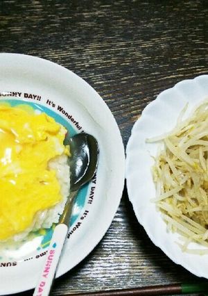 卵の中華あんかけ丼ともやし炒め-レシピのメイン写真