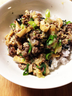 ひき肉とおあげの甘から丼-レシピのメイン写真