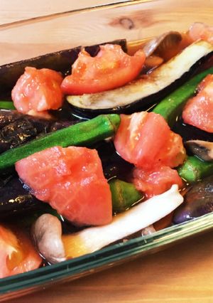 茄子とトマトと野菜の煮浸し♡簡単めんつゆ-レシピのメイン写真