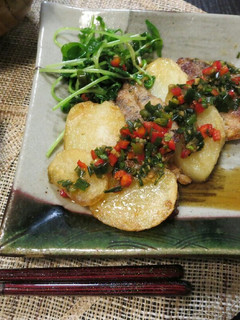 鯵とじゃがいもの揚げ焼き☆香味ソース-レシピのメイン写真