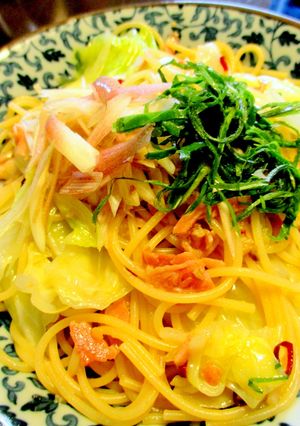 キャベツと生ハムの和風ペペロンチーノ-レシピのメイン写真