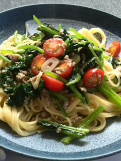 挽き肉とホウレン草のペペロンチーノ-レシピのメイン写真