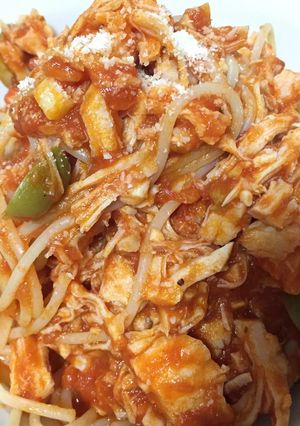 時短！コストコチキン缶のトマトパスタ-レシピのメイン写真