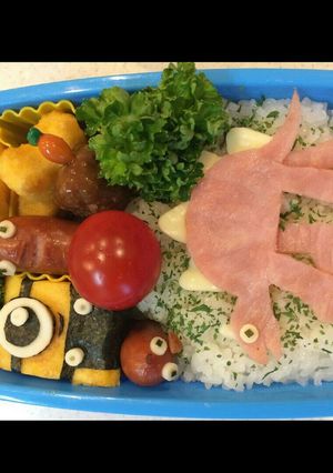 恐竜！ステゴサウルお弁当♪ミニオンもね♪-レシピのメイン写真