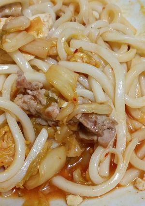 ランチに簡単キムチうどん♪-レシピのメイン写真