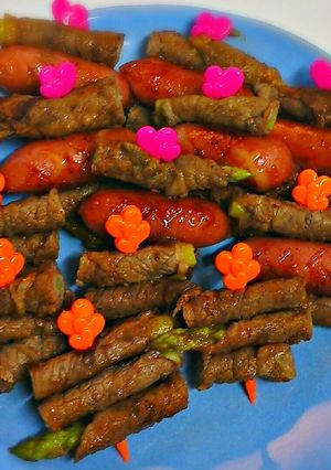 焼肉のタレで簡単味付け♡アスパラ牛肉巻き-レシピのメイン写真
