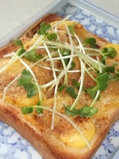 粉豆腐入り♫香ばし甘し♡柿トースト-レシピのメイン写真