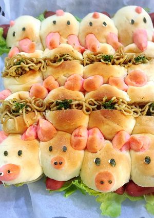 焼きそば・ウインナーのちぎりパン-レシピのメイン写真