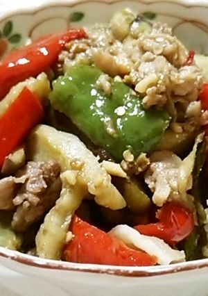 スタミナ料理♡茄子とピーマンの香味炒め-レシピのメイン写真