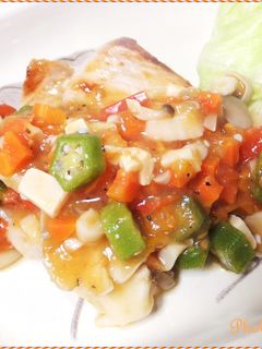 豚ヒレ肉ソテー★野菜カクテルソース添え♫-レシピのメイン写真