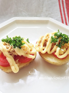 朝ごはんに★そぼろとトマトの三色ポテベジ-レシピのメイン写真