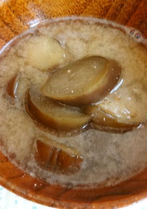 ごま油香るなすの味噌汁-レシピのメイン写真