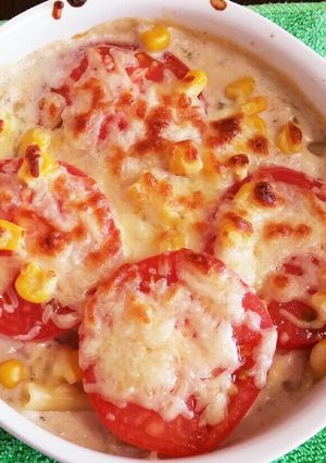 お弁当にも☆トマトとコーンの簡単グラタン-レシピのメイン写真