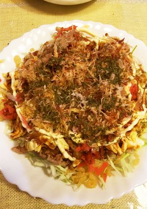 居酒屋メニュー♪お好み焼風キャベツサラダ-レシピのメイン写真