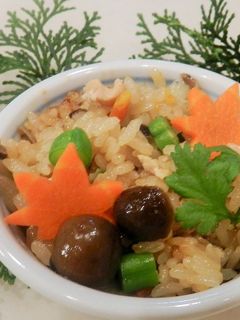 秋の炊飯器で作る炊き込みご飯-レシピのメイン写真