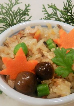 秋の炊飯器で作る炊き込みご飯-レシピのメイン写真