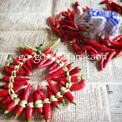 インテリア唐辛子リース