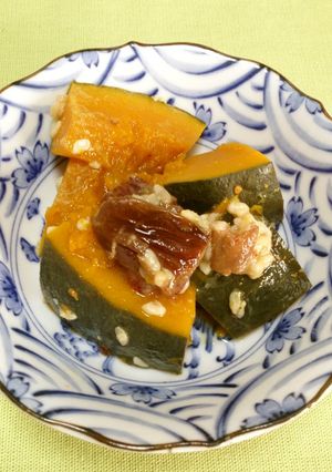 調味料不要「南瓜とナツメの煮物」-レシピのメイン写真