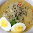 我が家の定番ひき肉入り残り野菜ラーメン