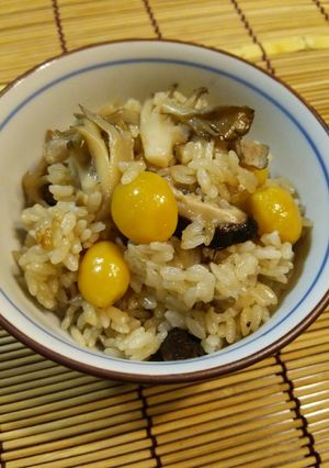 プチッと鍋★舞茸・椎茸・銀杏炊き込みご飯-レシピのメイン写真
