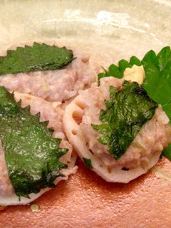 蓮根のつくね 大葉であっさりと…-レシピのメイン写真