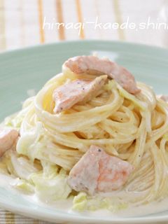 鮭とキャベツのレモンクリームスパゲティ-レシピのメイン写真