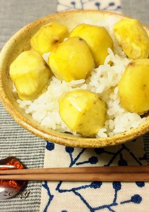 新米で！甘くて美味しい栗ご飯。の炊き方-レシピのメイン写真