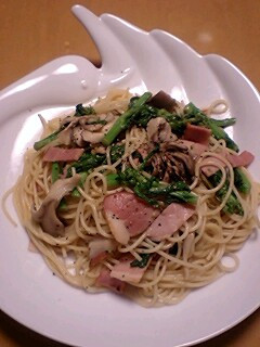 菜の花&ベーコンのからしマヨパスタ♪-レシピのメイン写真
