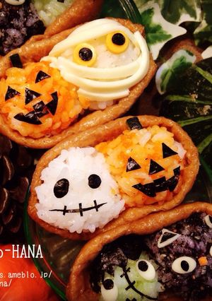 ハロウィンのデコいなり寿司…その1…-レシピのメイン写真