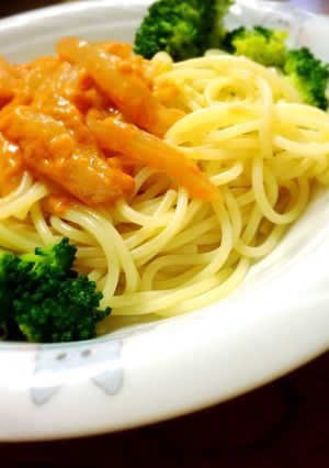 ウニの塩辛冷製パスタ-レシピのメイン写真