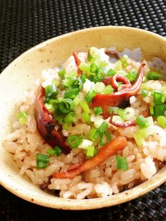 イカと里芋の煮汁でリメイク!おこわご飯♡-レシピのメイン写真