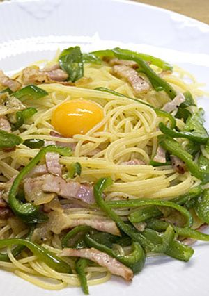 ベーコンとピーマンのパスタカルボナーラ風-レシピのメイン写真
