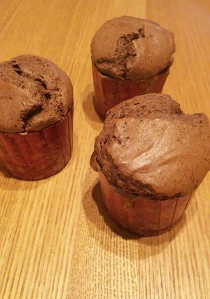 卵白だけで作るふわふわチョコマフィン♪-レシピのメイン写真