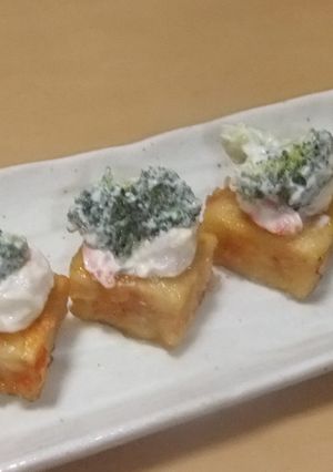 こうや豆腐オードブル～エビとブロッコリー-レシピのメイン写真