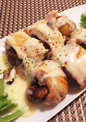 栗としめじのチキンロール-レシピのメイン写真