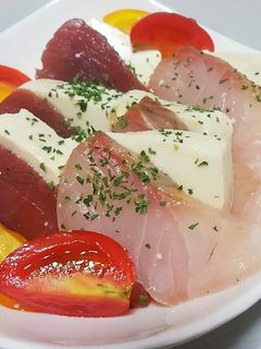 塩漬け魚と塩豆腐のカルパッチョ-レシピのメイン写真