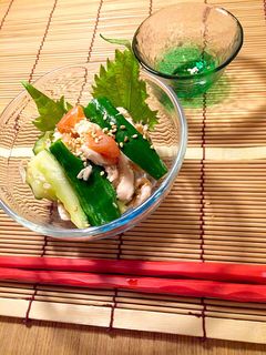 鶏ささみときゅうりの梅肉和え-レシピのメイン写真