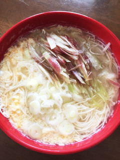 ミョウガとネギのあったか素麺-レシピのメイン写真