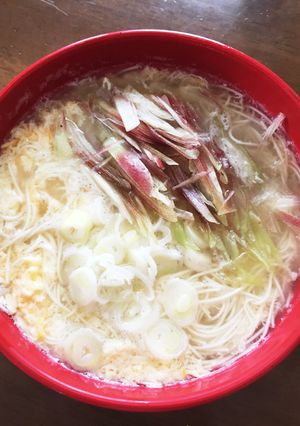 ミョウガとネギのあったか素麺-レシピのメイン写真
