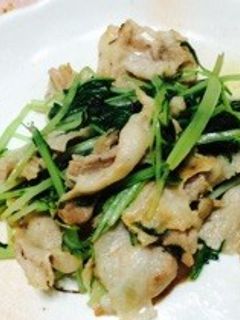 簡単!豚肉と水菜の柚子こしょう炒め-レシピのメイン写真