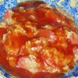 蝦蛋炒番茄醤|エビと卵のトマト餡かけ